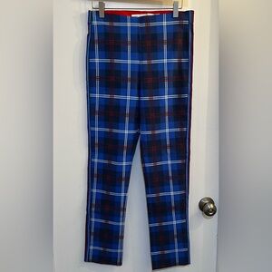 Gretchen Scott Gripeless Pull-On Pants Middleton Plaid Navy Size Small NWT